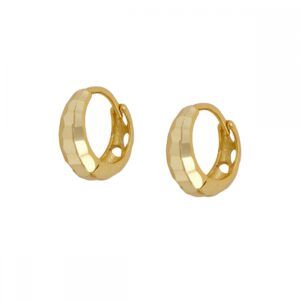 Pendientes aro plata bola disco 13.5mm bañado oro