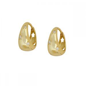 Pendientes aro plata estrellas circonitas 13×7.5mm bañado oro Pendientes aro plata estrellas circonitas 13x7.5mm bañado oro