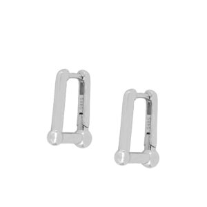 Pendientes aro plata rectangulares – Elder 13x15mm rodiada Pendientes aro plata rectangulares - Elder 13x15mm rodiada