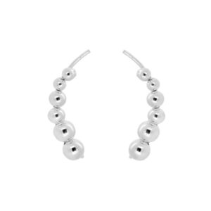 Pendientes trepadores plata bolas - Bliss rodiada