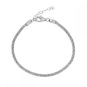 Pulsera cordón plata Magic 2mm rodiada
