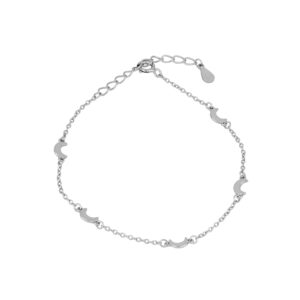 Pulsera mini charms lunas plata rodiada