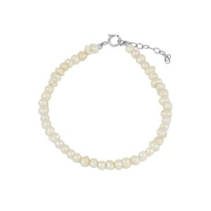 Pulsera perlas 3-4mm plata rodiada Pulsera perlas 3-4mm plata rodiada