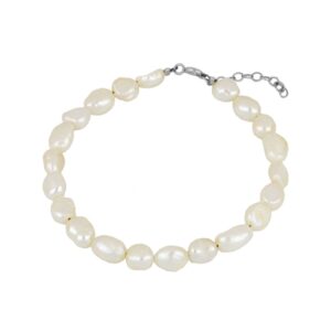 Pulsera perlas baroque 6-7mm plata rodiada Pulsera perlas baroque 6-7mm plata rodiada