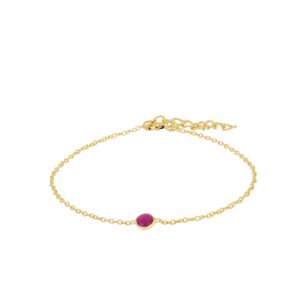 Pulsera piedra calcedonia plata 4mm bañado oro Pulsera piedra calcedonia plata 4mm bañado oro