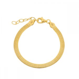 Pulsera plana plata magic laser - 4.5mm bañado oro