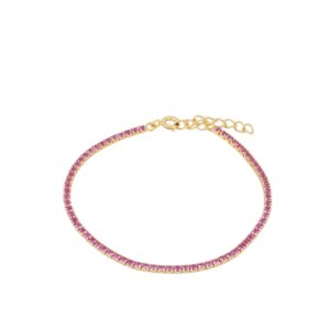 Pulsera plata circonitas rosas – Skypink bañada oro Pulsera plata circonitas rosas - Skypink bañada oro