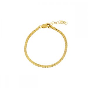 Pulsera plata eslabón plano 3mm bañada oro