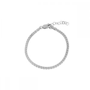 Pulsera plata eslabón plano 3mm rodiada Pulsera plata eslabón plano 3mm rodiada