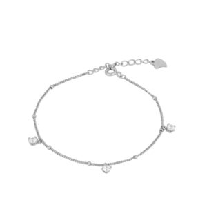 Pulsera plata ley 3 charms circonitas rodiada Pulsera plata ley 3 charms circonitas rodiada