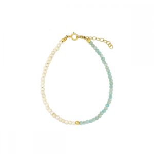 Pulsera plata ley Amazonita - 18cm