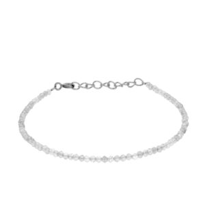 Pulsera plata piedra luna 2mm brillante Pulsera plata piedra luna 2mm brillante