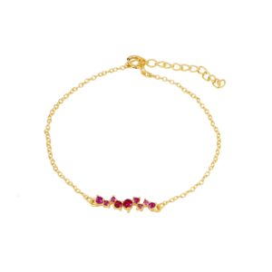 Pulsera plata puente circonitas (2 colores) bañada oro fuc Pulsera plata puente circonitas (2 colores) bañada oro fuc