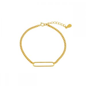 Pulsera plata rectangular 24.5mm bañada oro Pulsera plata rectangular 24.5mm bañada oro