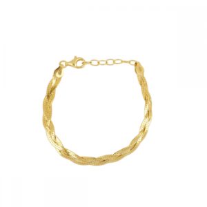 Pulsera plata trenzada Magic 5mm bañada oro Pulsera plata trenzada Magic 5mm bañada oro
