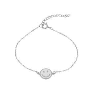 Pulsera smile blanco plata 10mm brillante Pulsera smile blanco plata 10mm brillante