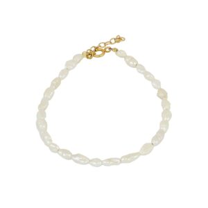 Pulseras plata perlas Keshy (dos tamaños) bañada oro Pulseras plata perlas Keshy (dos tamaños) bañada oro