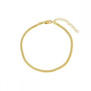 Tobillera eslabón plano plata 3mm chapada oro