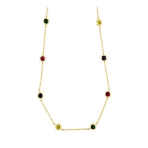 choker plata circonitas colores – Stussy bañada oro choker plata circonitas colores - Stussy bañada oro