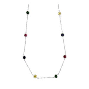 choker plata circonitas colores - Stussy rodiada
