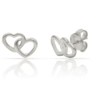 pendientes plata 2 corazones 11×80 mm pendientes plata 2 corazones 11x80 mm