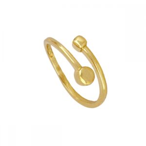 Anillo abierto plata Alera (talla ajustable) bañada oro Anillo abierto plata Alera (talla ajustable) bañada oro
