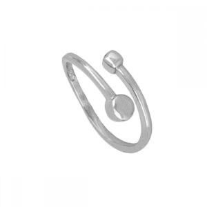Anillo abierto plata Alera (talla ajustable) rodiada