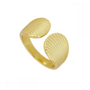 Anillo abierto plata conchas 11mm bañada oro