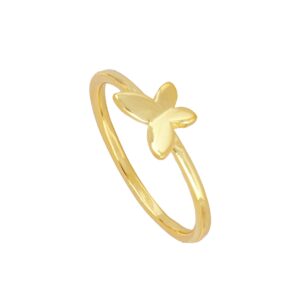 Anillo mariposa plata 8x6mm - Nunu bañado oro