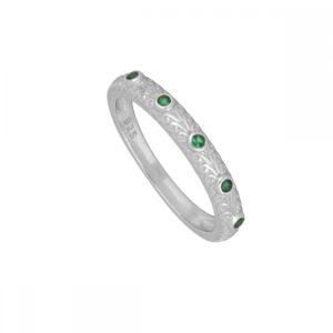 Anillo plata circonitas verdes - Fiora rodiada