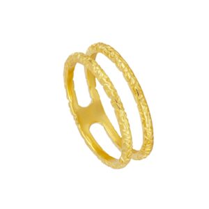 Anillo plata doble ribeteado - Orlisse bañada oro