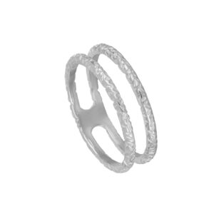 Anillo plata doble ribeteado – Orlisse rodiada Anillo plata doble ribeteado - Orlisse rodiada