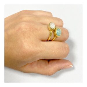 12 joyitas más vendidas en enero 2025 Anillo plata piedra luna o amazonita 8x6mm - Zadic foto