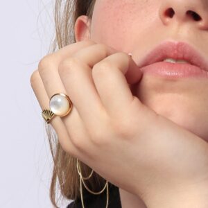Anillo plata piedra nácar 12mm – Lito foto Anillo plata piedra nácar 12mm - Lito foto