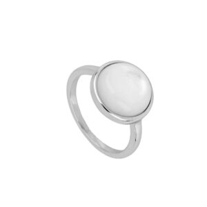 12 joyitas más vendidas en enero 2025 Anillo plata piedra nácar 12mm - Lito rodiada