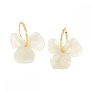 Aros de plata con flor – Perl dorado Aros de plata con flor - Perl dorado