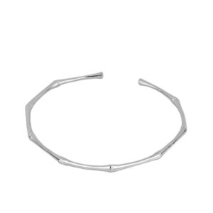 Brazaleta abierto plata ajustable simil troquitos rodiada