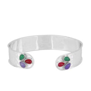 Brazalete plata 925 piedras jade rodiada Brazalete plata 925 piedras jade rodiada