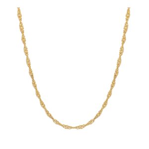 Cadena singapur plata 1.8mm bañada oro