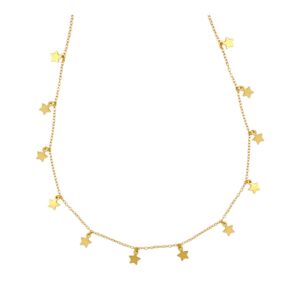 Choker plata mini charms 12 estrellas bañada oro Choker plata mini charms 12 estrellas bañada oro
