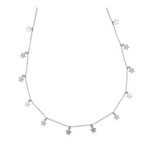 Choker plata mini charms 12 estrellas rodiada