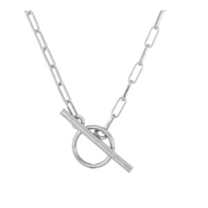 Collar eslabon plata cierre frontal 10,5×3,5mm rodiada Collar eslabon plata cierre frontal 10,5x3,5mm rodiada