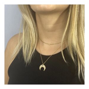 Collar luna tumbada circonitas plata foto