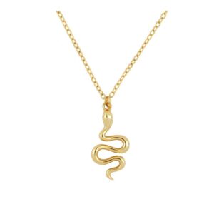 Collar plata ley charm serpiente 18x9mm bañada oro