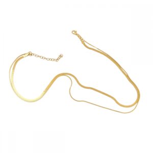 Doble cadena plata de 2,5mm y 0,8mm bañádaoro Doble cadena plata de 2,5mm y 0,8mm bañádaoro