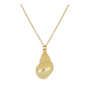 Gargantilla colgante caracola mar 20x11m plata bañada oro
