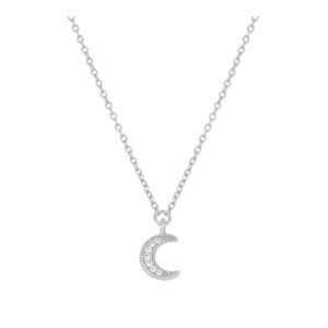 Gargantilla plata charm luna circonitas 9mm rodiada