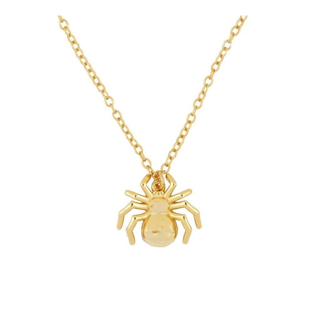 Gargantilla plata colgante araña 12mm Gargantilla plata colagante araña 12mm bañada oro