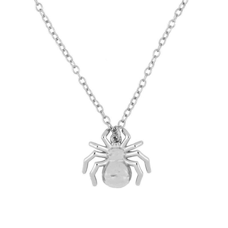 Gargantilla plata colgante araña 12mm Gargantilla plata colagante araña 12mm rodiada