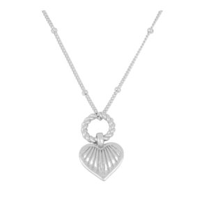 Gargantilla plata con corazon 3D rodiada Gargantilla plata con corazon 3D rodiada